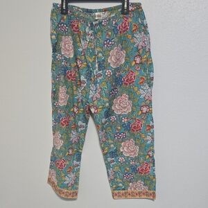 Floral Women's Pants in Blue and Pink